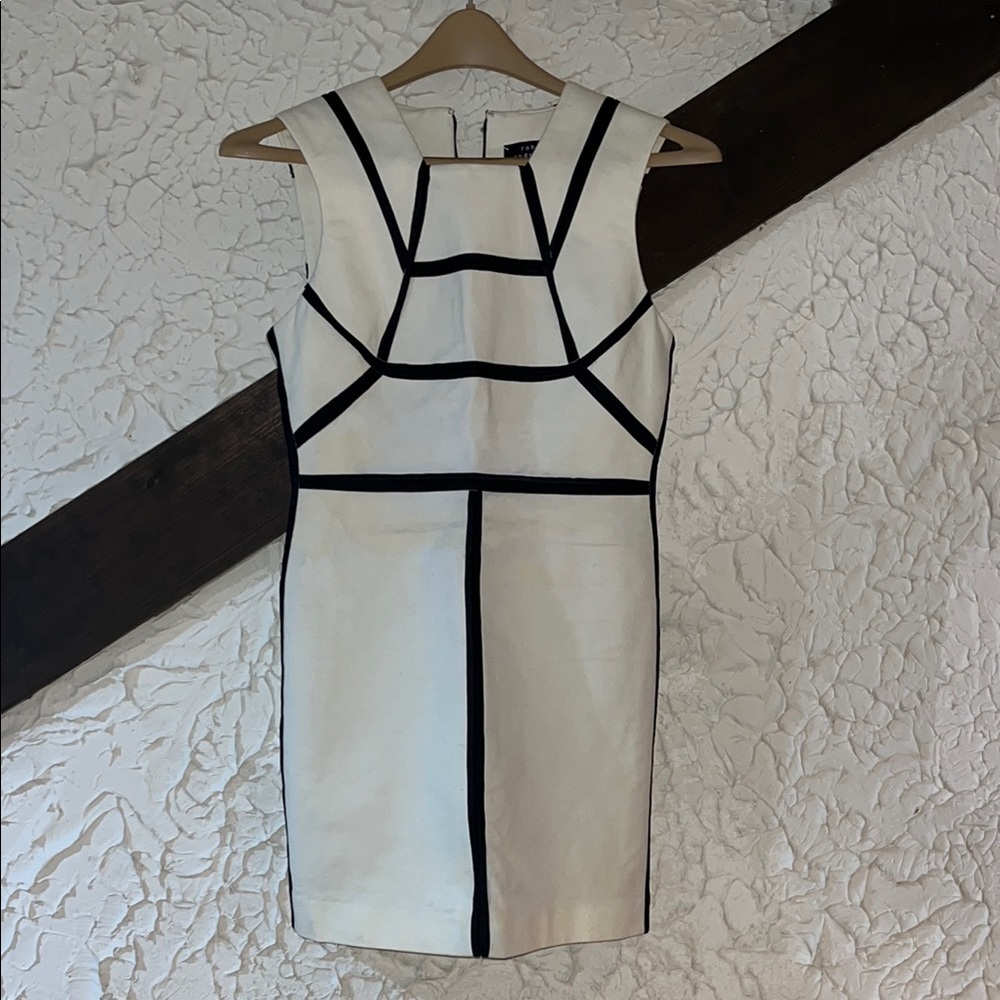 Elegant White and Black Dress